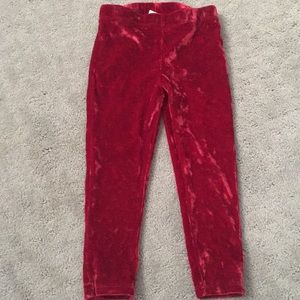 Velvet red leggings